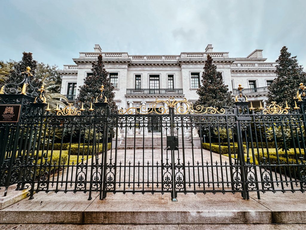 Wrought iron gate at the Armstrong Kessler Museum in Savannah, Georgia