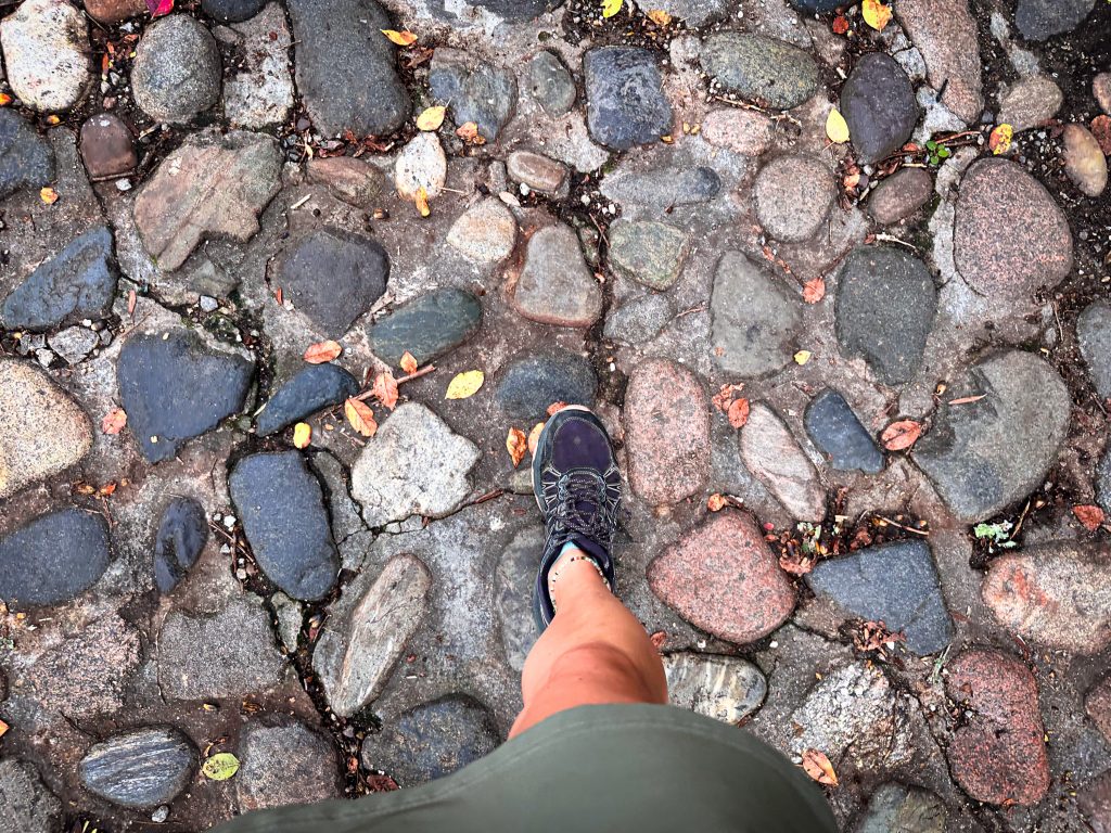 Walking cobblestone roads in Charleston, South Carolina