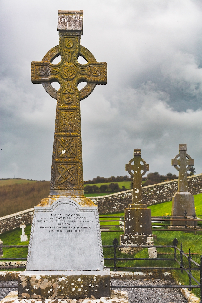 Celtic rross at the Rock of Cashel in Ireland